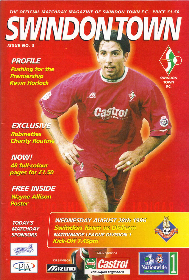 <b>Wednesday, August 28, 1996</b><br />vs. Oldham Athletic (Home)